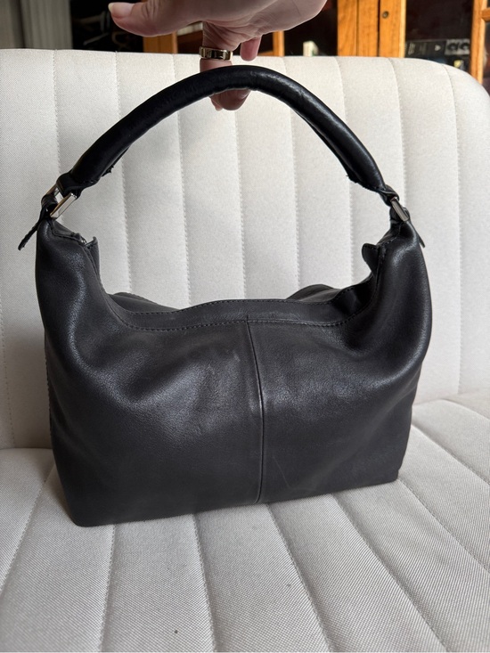 Mango Handbags - Mango Black Leather Slouchy Shoulder Bag
